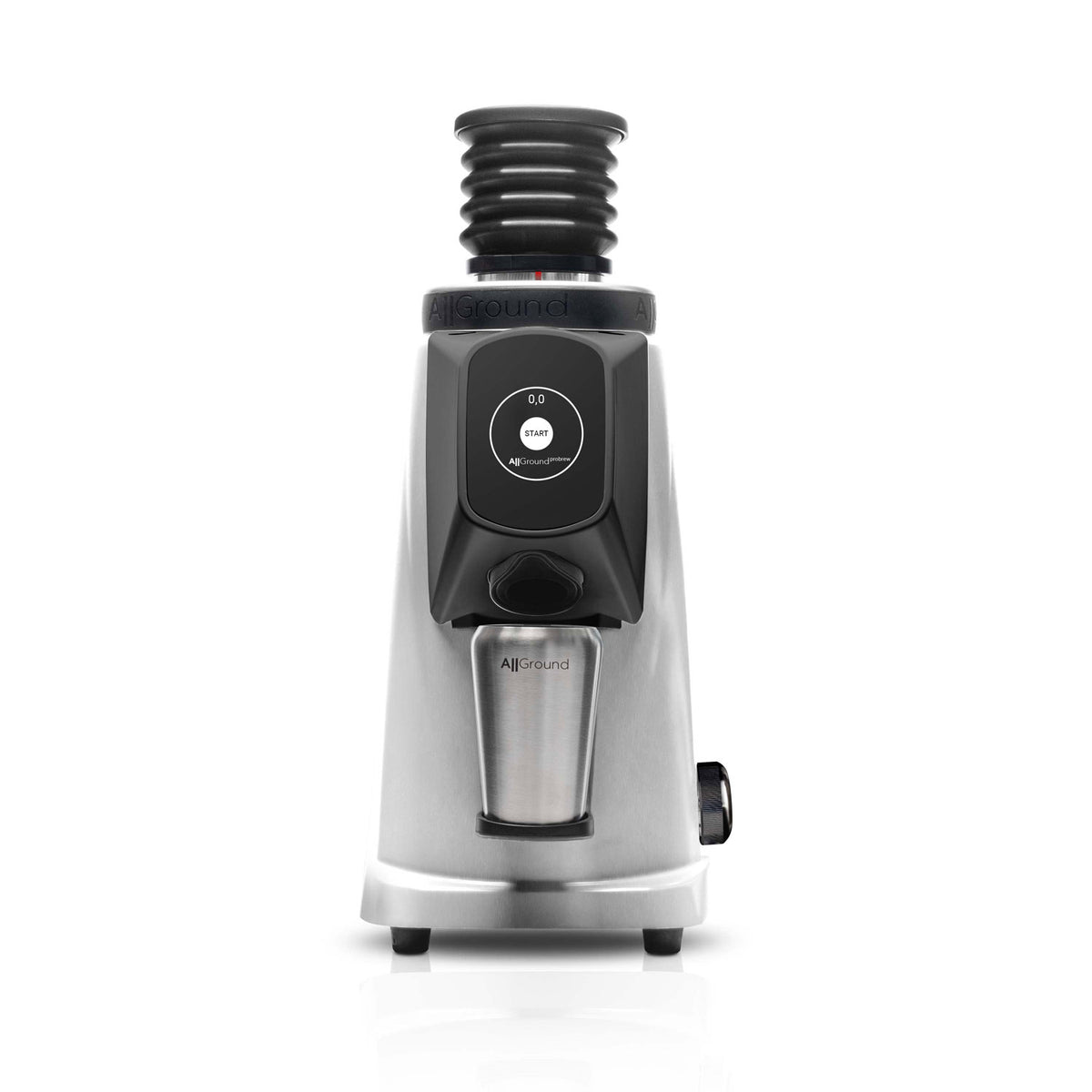 AllGround ProBrew Single Dose Home Coffee Grinder - Bright Silver