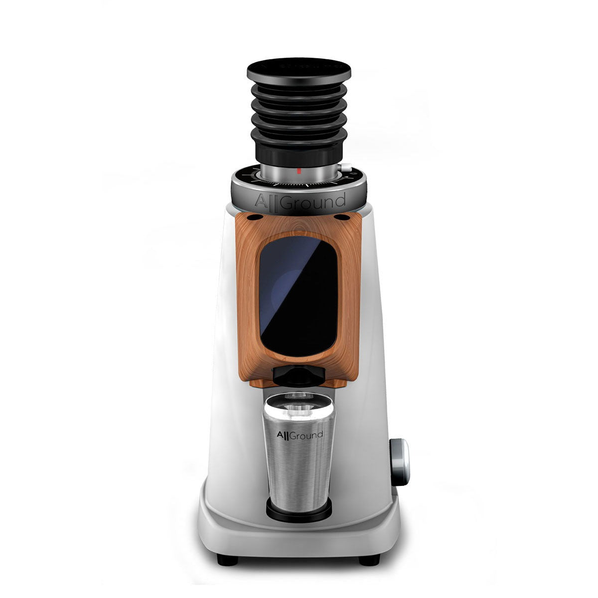 AllGround ProBrew Single Dose Home Coffee Grinder - White w/ Wood