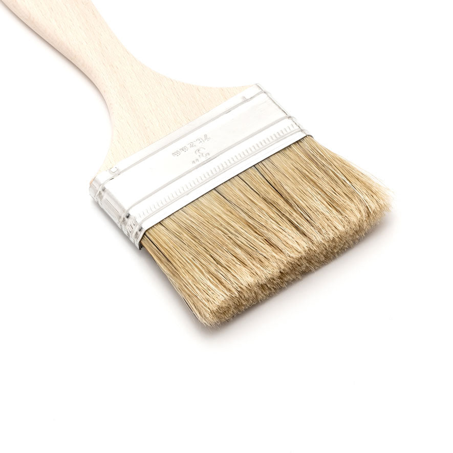 3 inch flat brush with natural bristles